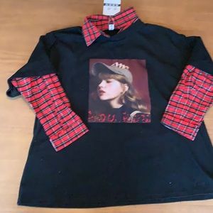 Collard, black womens, graphic long sleeve